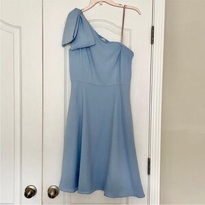 Elegant Blue One-Shoulder Dress